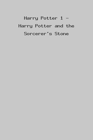 Harry Potter 1 - Harry Potter and the Sorcerer's Stone cover